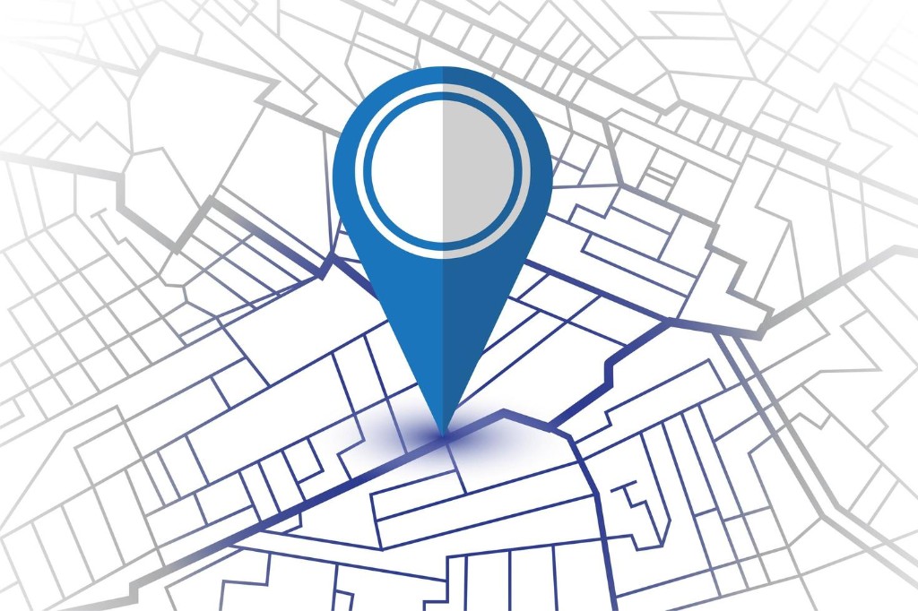 Mapa com pin de localização